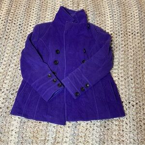 St. John's Bay Rich Purple Wool and Cashmere Blend Pea Coat
